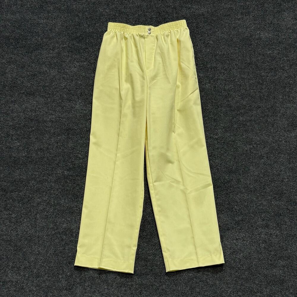 RUSS Pants Womens 24x25.5 Yellow Elastic Waist Relaxed Straight Casual Made USA